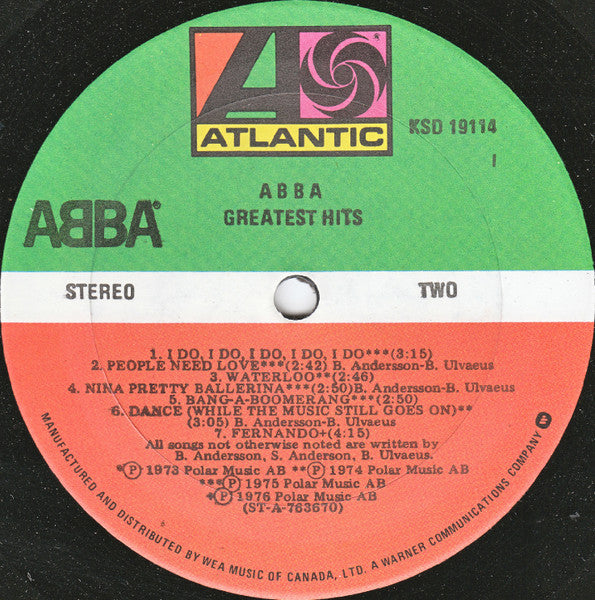 ABBA - Greatest Hits Vinyl Record