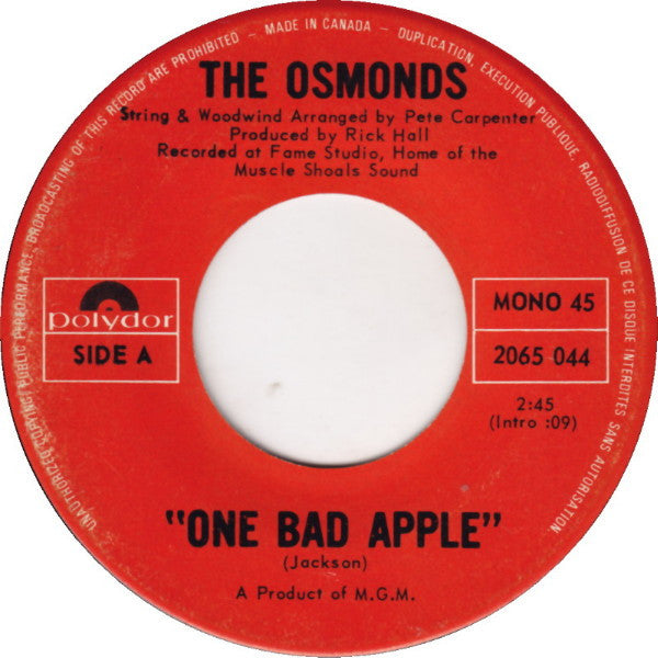 The Osmonds - One Bad Apple