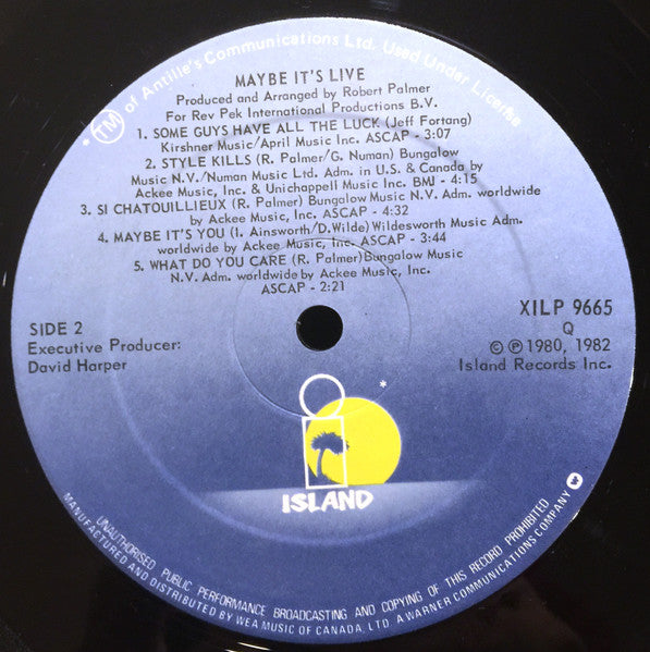 Robert Palmer - Maybe It's Live