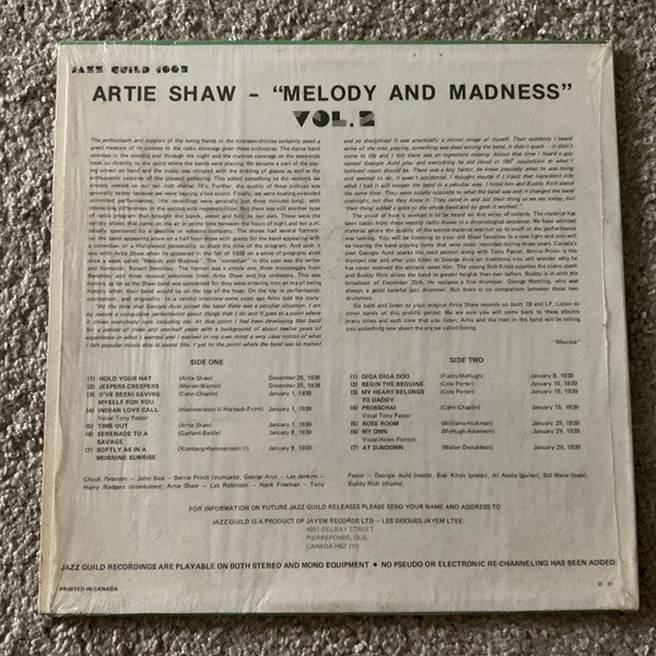 Artie Shaw - Melody And Madness Vol. 2 - 1977