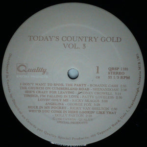 Various - Today's Country Gold Vol. 3 Vinyl Record