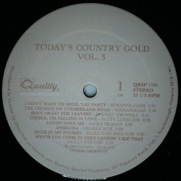 Various - Today's Country Gold Vol. 3 Vinyl Record