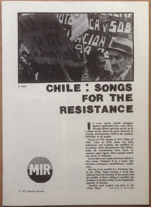 Patricio Manns - Chile: Songs For The Resistance