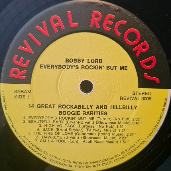 Bobby Lord - Everybody Is Rockin' -