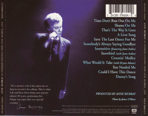 Anne Murray - An Intimate Evening With Anne Murray...Live (CD) - 1997