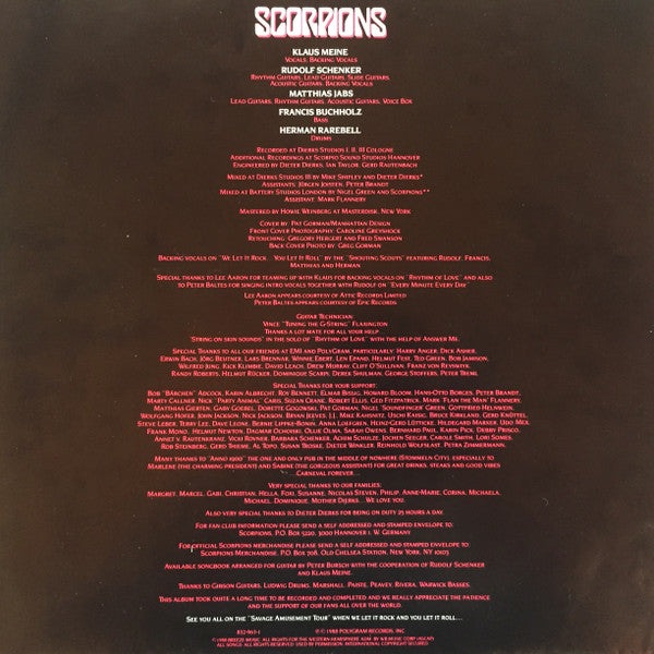 Scorpions - Savage Amusement - 1988
