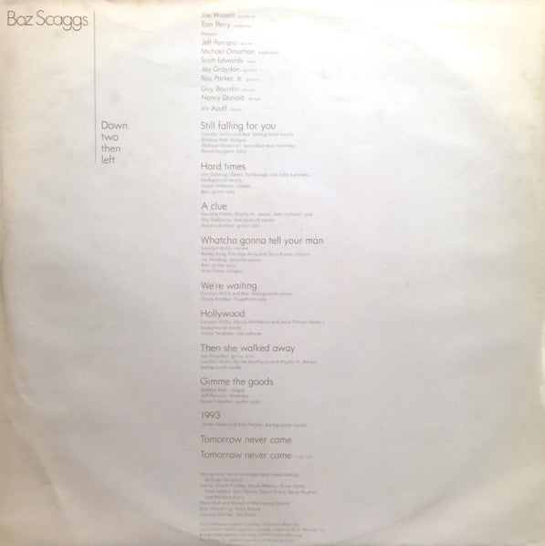 Boz Scaggs - Down Two Then Left - 1977