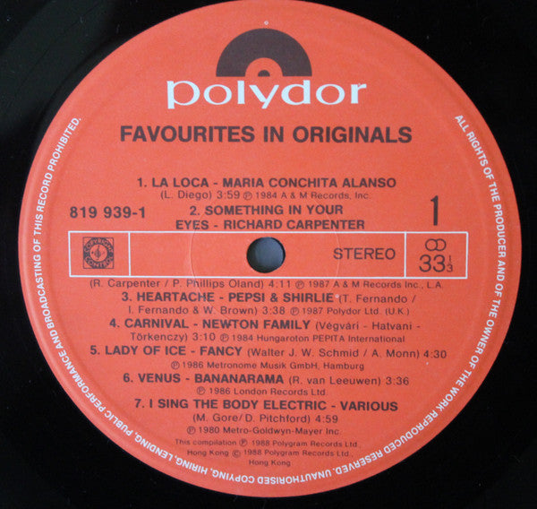 Various - Favourites In Originals