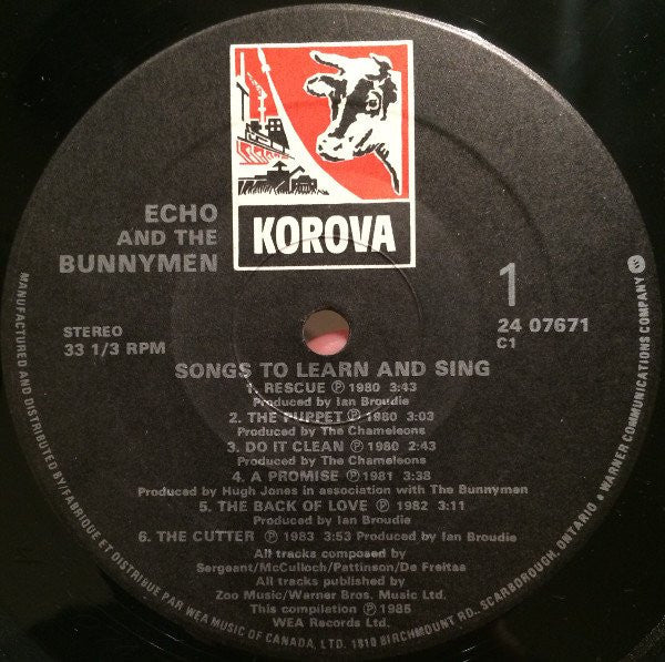 Echo & The Bunnymen - Songs To Learn & Sing - 1985