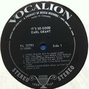 Earl Grant - It's So Good - 1967