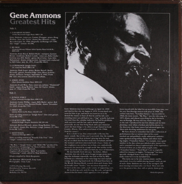 Gene Ammons - Greatest Hits Vinyl Record