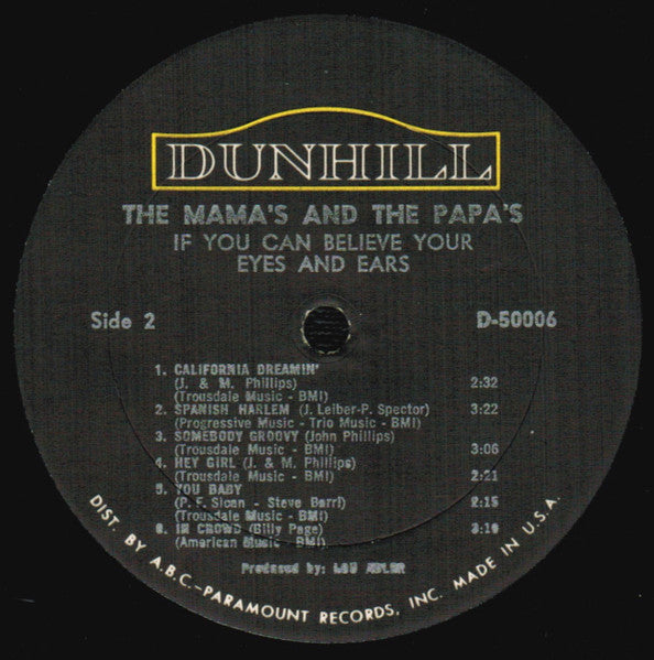 Mamas & The Papas, The - If You Can Believe Your Eyes And Ears - 1966