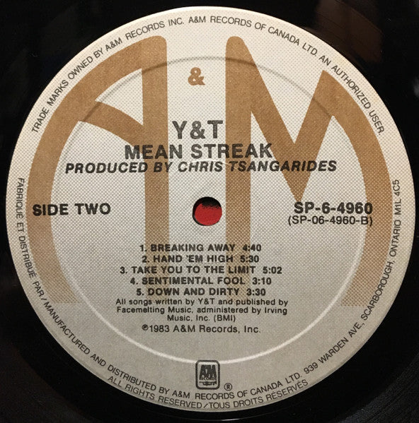 Y & T - Mean Streak - 1983