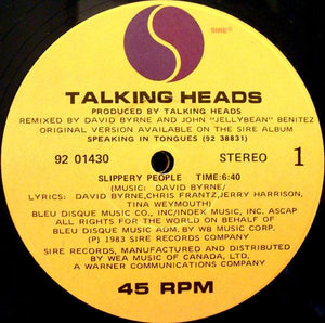 Talking Heads - Slippery People / Making Flippy Floppy 1983 - Quarantunes