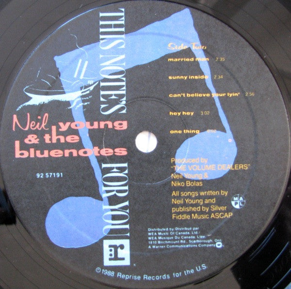 Neil Young & Bluenotes (5), The - This Note's For You - 1988