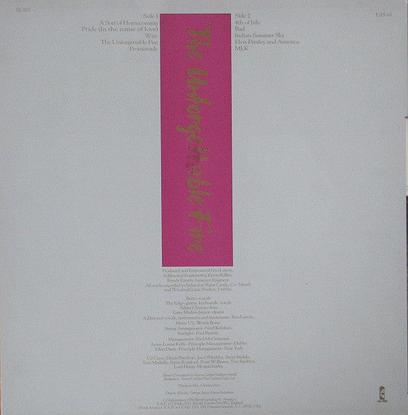 U2 - The Unforgettable Fire - 1984