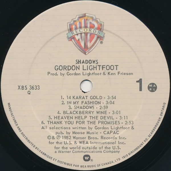 Gordon Lightfoot - Shadows