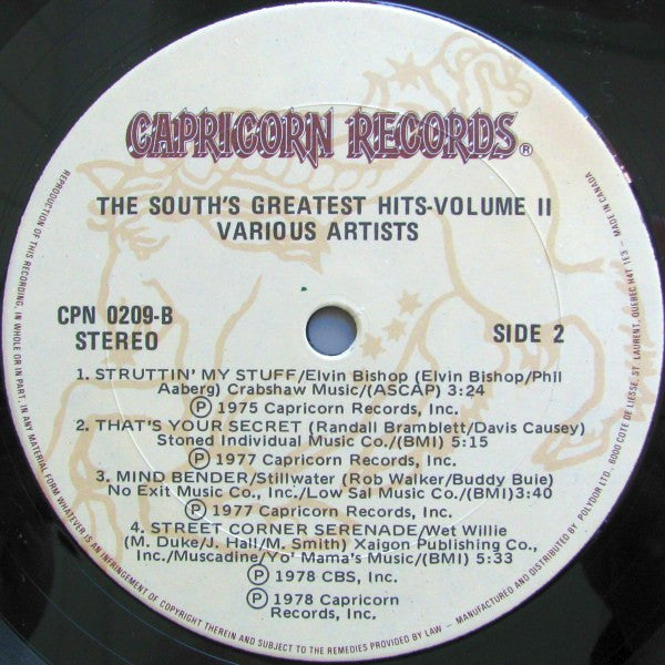 Various - The South's Greatest Hits Volume II