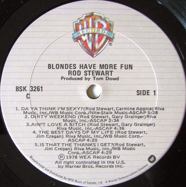 Rod Stewart - Blondes Have More Fun Vinyl Record