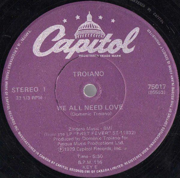 Troiano - We All Need Love 1979 - Quarantunes