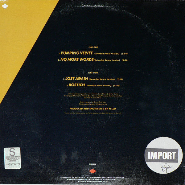 Yello - Pumping Velvet / No More Words / Lost Again / Bostich - 1983