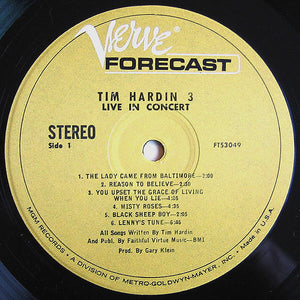 Tim Hardin - Tim Hardin 3 Live In Concert - 1968
