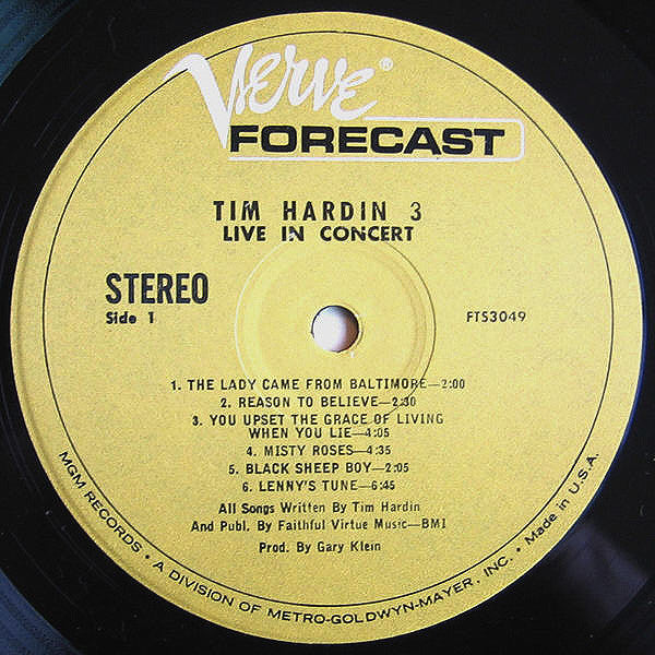 Tim Hardin - Tim Hardin 3 Live In Concert - 1968