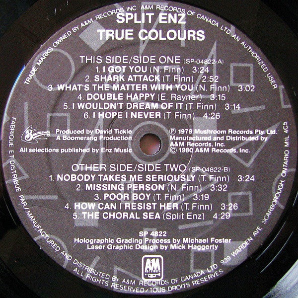 Split Enz - True Colours - 1980
