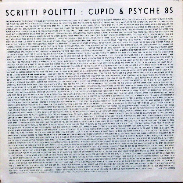 Scritti Politti - Cupid & Psyche 85 - 1985