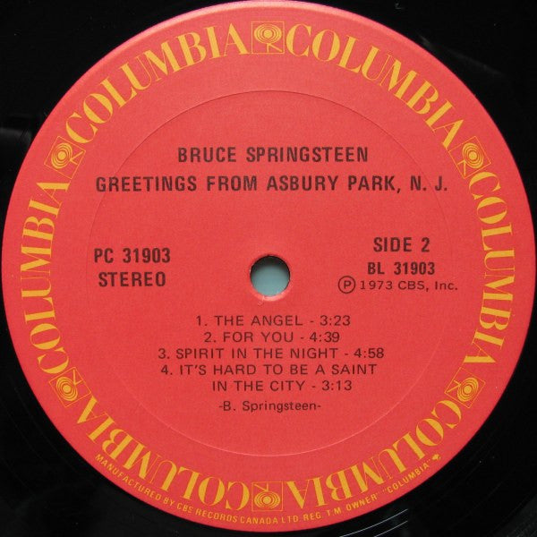 Bruce Springsteen - Greetings From Asbury Park, N.J. Vinyl Record