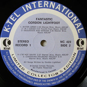 Gordon Lightfoot - Fantastic Vinyl Record