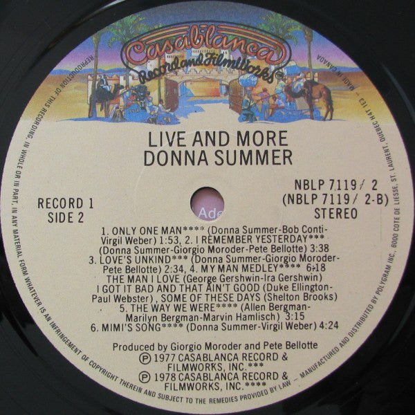 Donna Summer - Live And More Vinyl Record