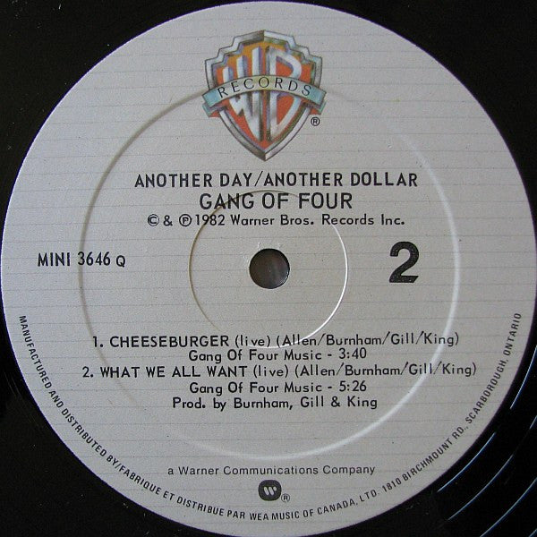 Gang Of Four - Another Day/Another Dollar - 1982