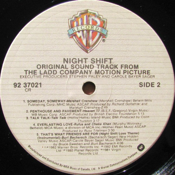 Various - Night Shift - Original Sound Track From The Ladd Company Motion Picture - 1982