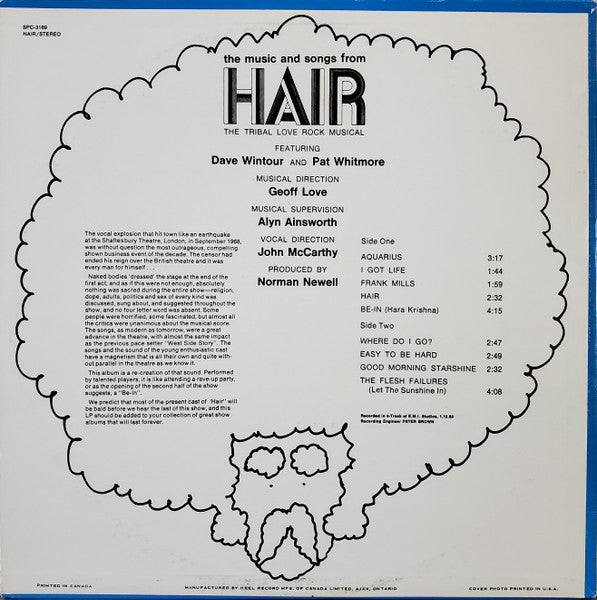 Various - The Music And Songs From Hair - 1969