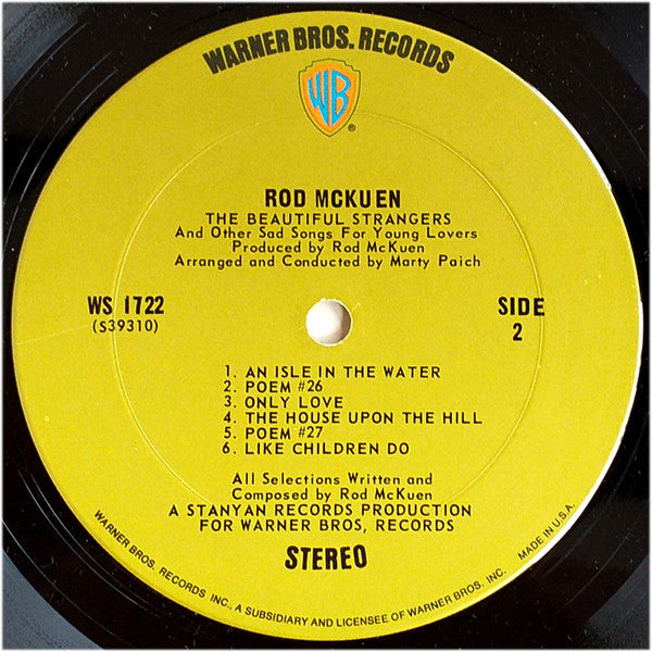 Rod McKuen - Rod McKuen Sings The Beautiful Strangers & Other Sad Songs For Young Lovers -
