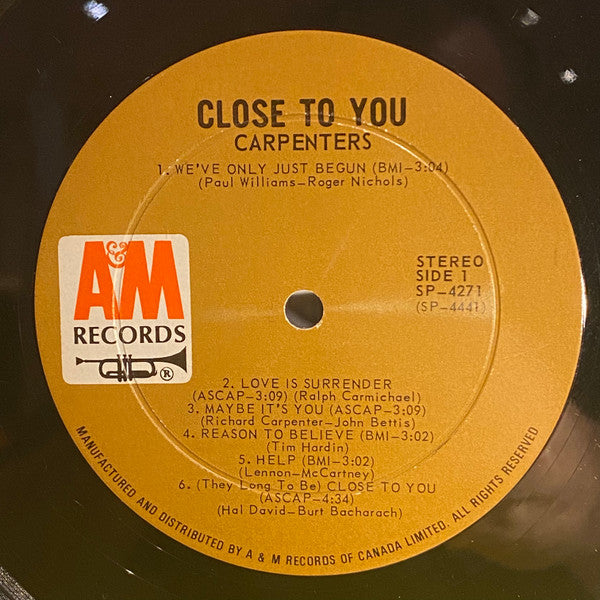 Carpenters - Close To You - 1970
