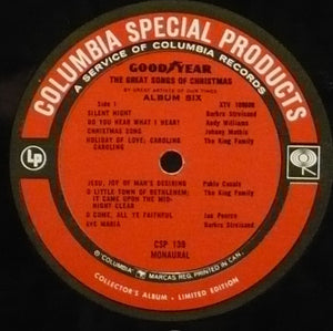 Various - The Great Songs Of Christmas By Great Artists Of Our Time Album Six - 1966