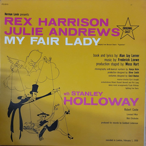 "My Fair Lady" Original London Cast, Rex Harrison, Julie Andrews With Stanley Holloway - My Fair Lady -