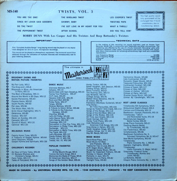 Bobby Dunn With Les Cooper And His Soul Rockers And Beep Bottomley And His Twisters - Twist Vol. 3 -