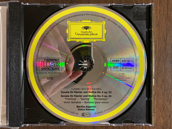 Ludwig van Beethoven, Gidon Kremer, Martha Argerich - Violinsonaten = Violin Sonatas Nos. 4 & 5 »Frühlings-Sonate = Spring = Le Printemps« (CD) - 1987