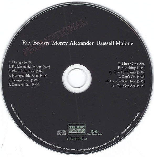 Ray Brown, Monty Alexander, Russell Malone - Ray Brown Monty Alexander Russell Malone (CD) - 2002