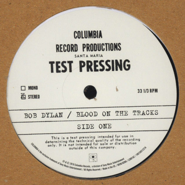 Bob Dylan - Blood On The Tracks Test Pressing