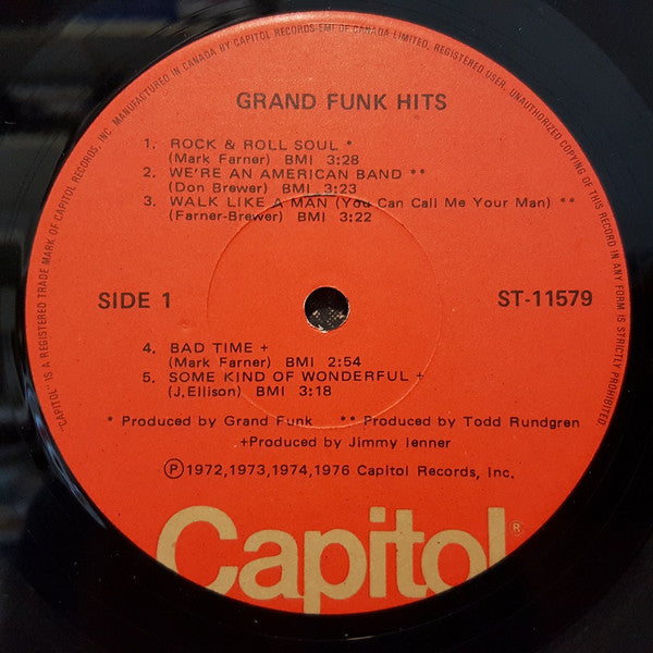 Grand Funk - Grand Funk Hits Vinyl Record