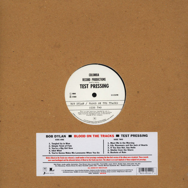 Bob Dylan - Blood On The Tracks Test Pressing