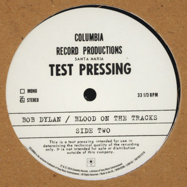 Bob Dylan - Blood On The Tracks Test Pressing
