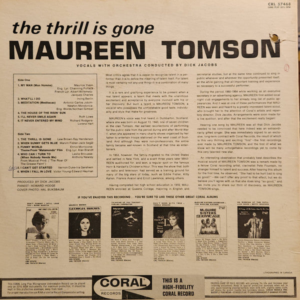 Maureen Tomson - The Thrill Is Gone