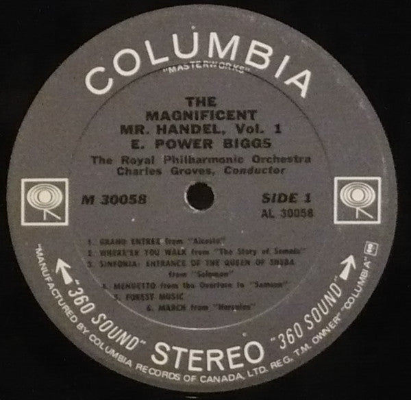 E. Power Biggs, Royal Philharmonic Orchestra, Sir Charles Groves - The Magnificent Mr. Handel (Concertos, Curtain Tunes, Marches, Ayres And Divers Pieces) - 1970