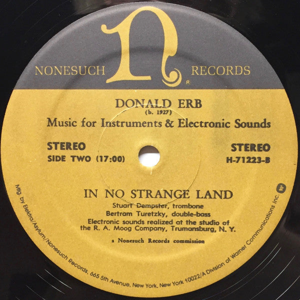 Donald Erb - Music For Instruments & Electronic Sounds -