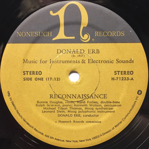 Donald Erb - Music For Instruments & Electronic Sounds -